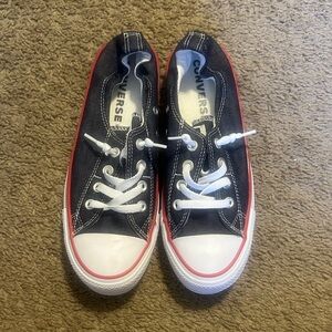 Converse Kids Black and Red Low-Top Sneakers